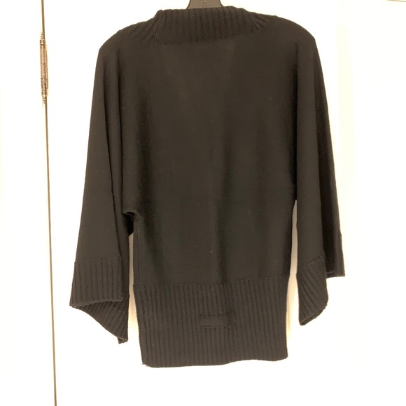 Wool Sweater with 3/4 Bell/Dolman Sleeve, Size Small, Black - Picture 2 of 9